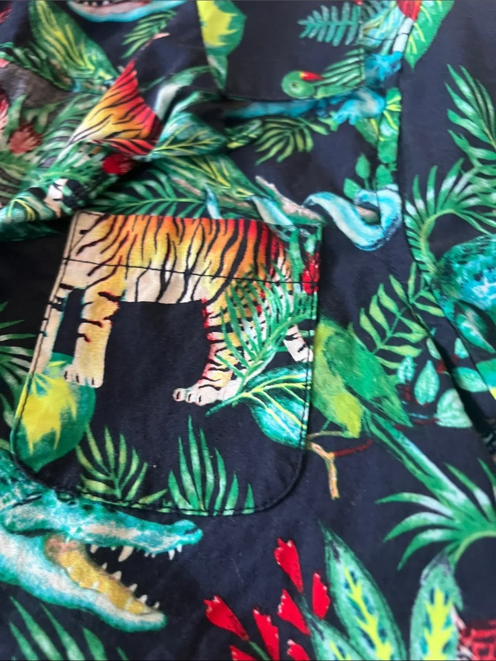 The Children's Place Navy Tropical Animal Button-Down Shirt